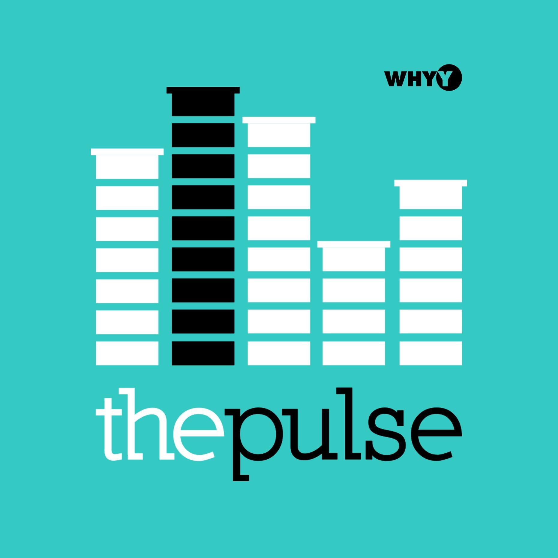 Logo of 'The Pulse' with stylized equalizer bars and 'WHYY' text on a teal background.