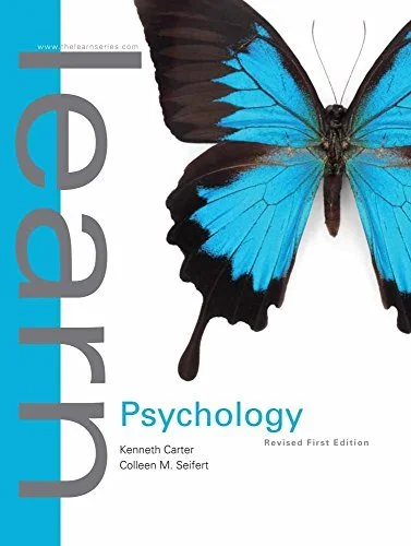 Cover of "Learn Psychology" textbook featuring a blue and black butterfly.