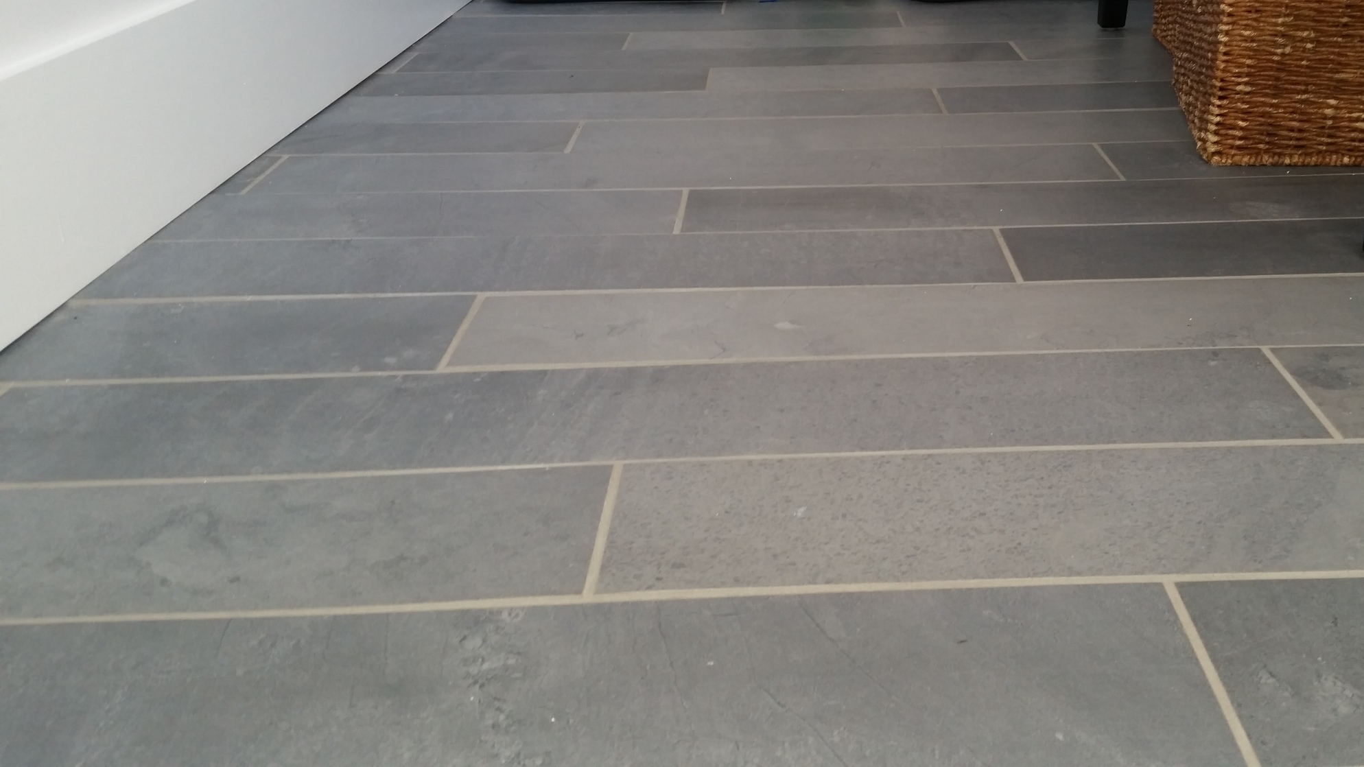 Porcelain Floor. Installation by Groundswell Contracting