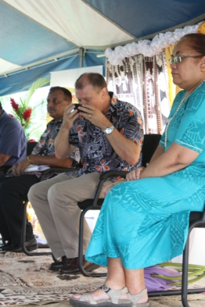 The Chief Guest Mr Glenn Miles receives the i-sevusevu