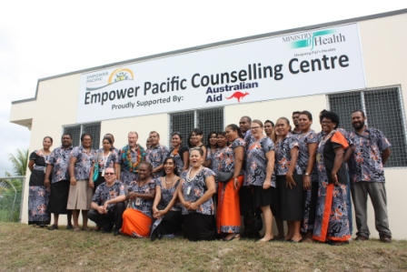 Staff of Empower Pacific together with Mr Vishnu Deo and Mr Glenn Miles.