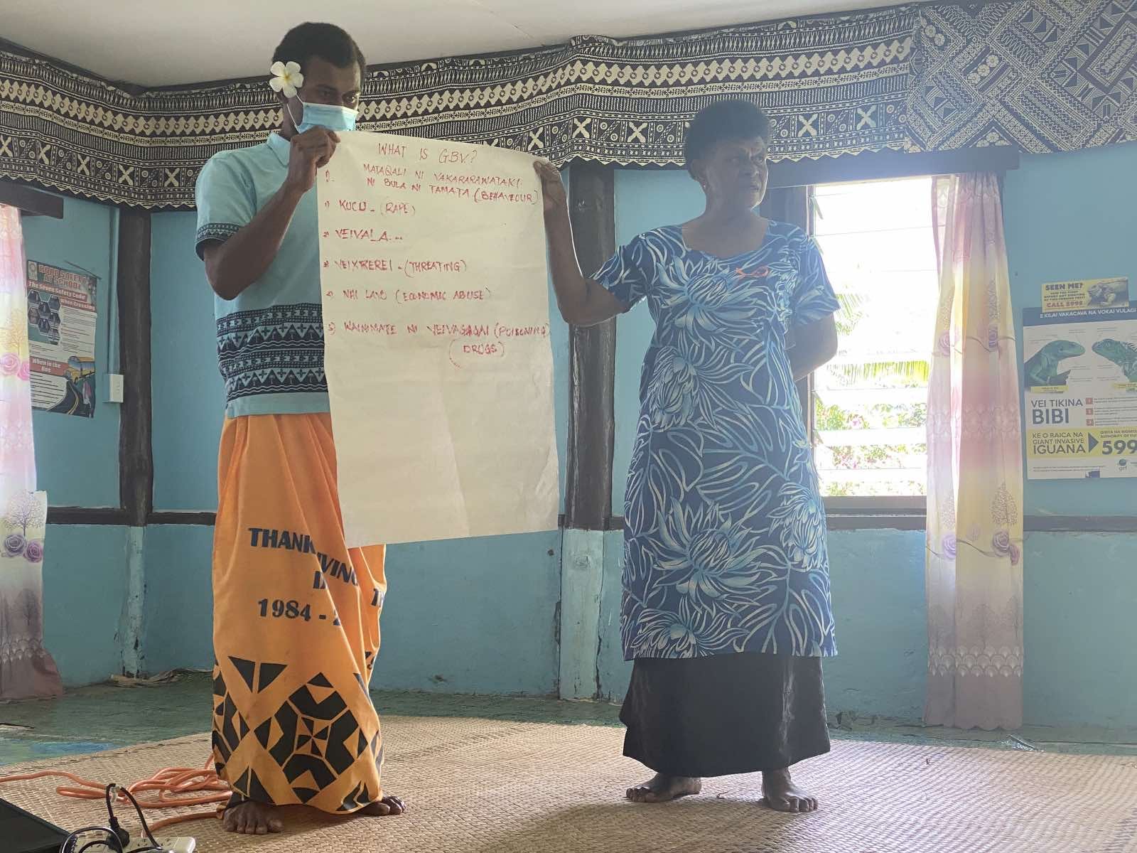  Participants from Naboutini Village sharing their perspective of Gender-Based Violence. 