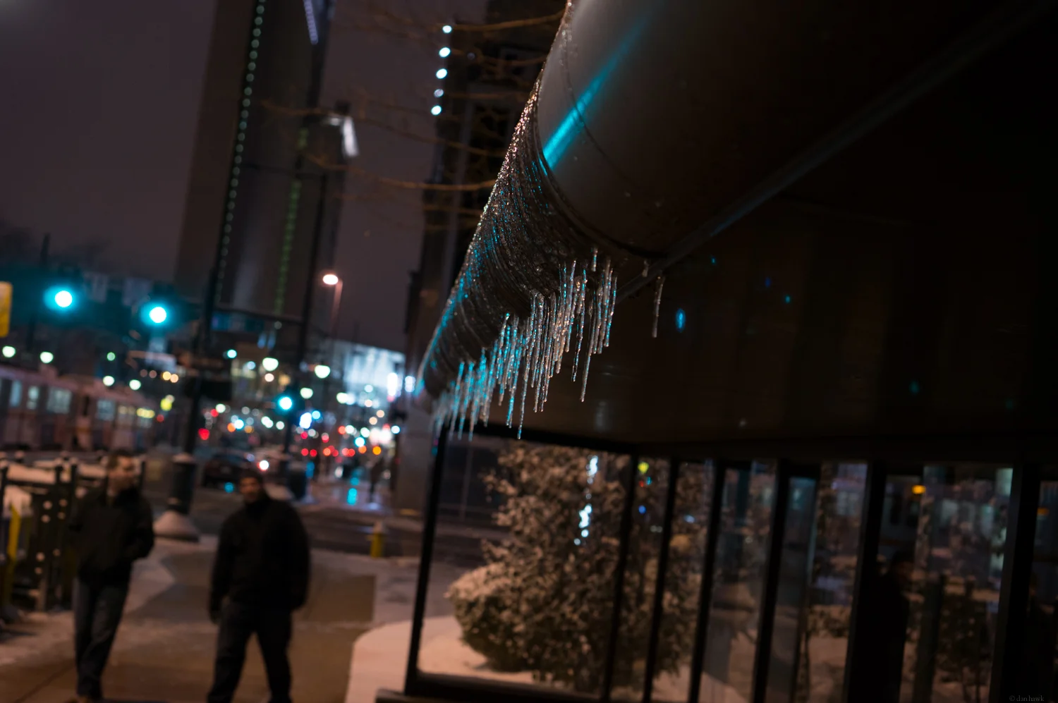 Icicles, with Ben and Alan in the background