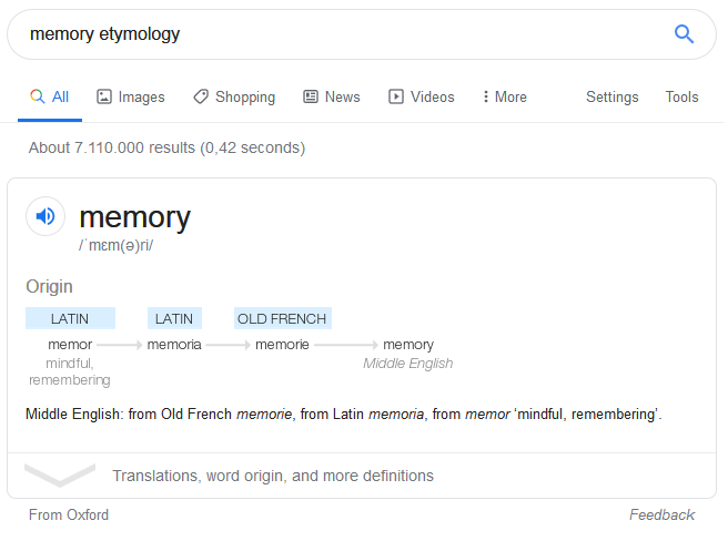 Google Etymology