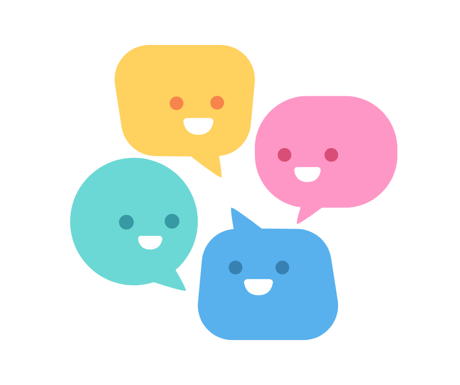 German conversation flow illustration. Having fun and talking freely.