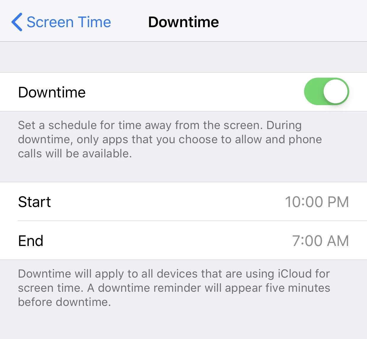 Setting Downtime will only allow the apps you’ve specified to be opened during this span.