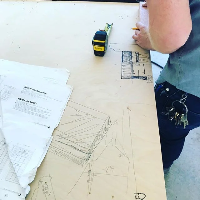 When in doubt draw it out...
@sbushek drawing out a full scale mock up of @paulnbrowarchitect hidden barn door track detail. #details #finehomebuilding #apbuilders #houstonbuilder