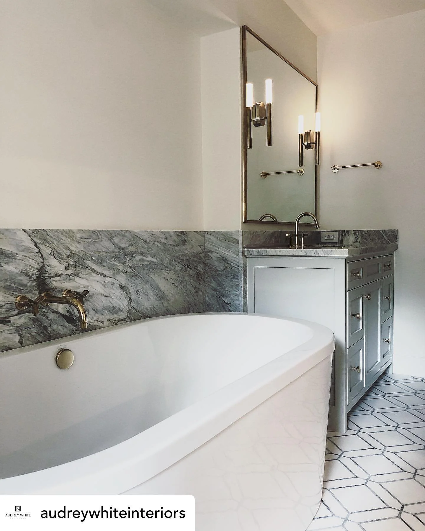 Great use of a tight layout in an older renovation. The desire for larger spaces has definitely changed in newer builds and so the challenge of renovation tends to be about maximizing the use of smaller spaces. 

Designer: @audreywhiteinteriors