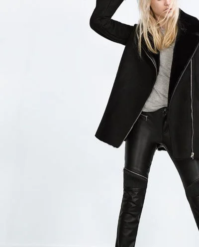 black shearling jacket