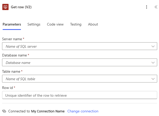 Get Row V2 Power Automate