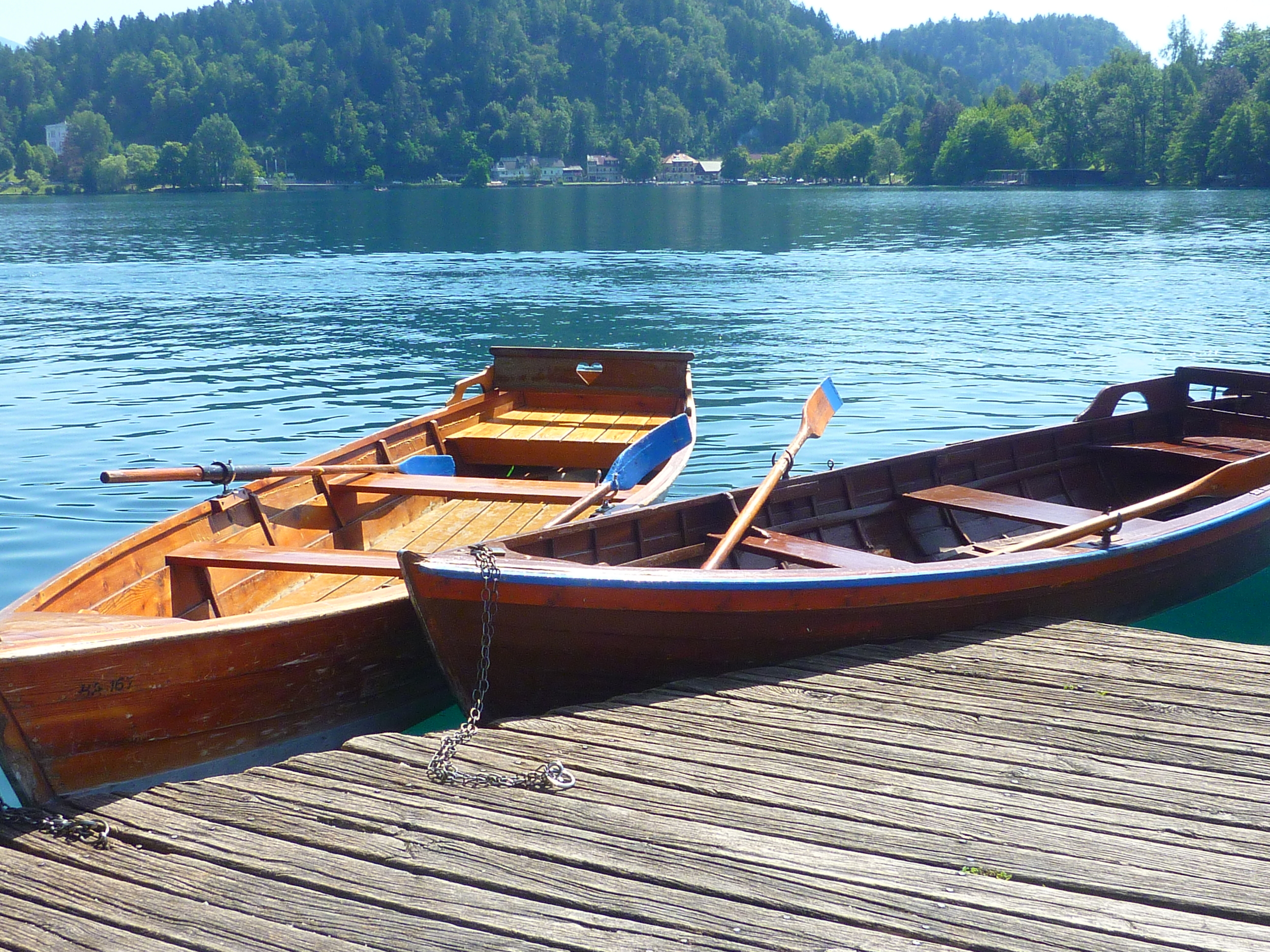  Traditional rowing boats on Lake Bled 
