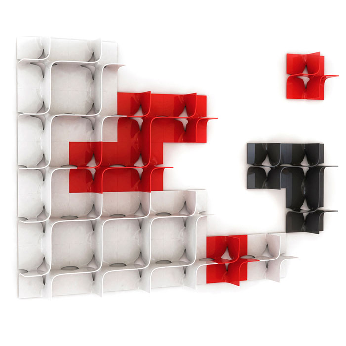 Tide Shelving by Zaha Hadid Design, image courtesy Zaha Hadid Design