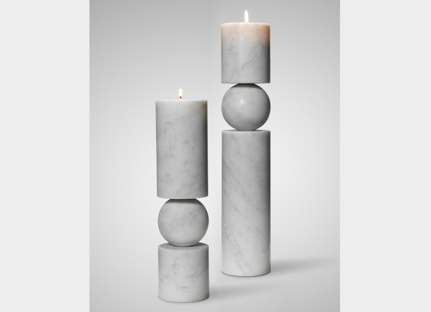 Fulcrum Marble Candlesticks by Lee Broom, image courtesy Lee Broom