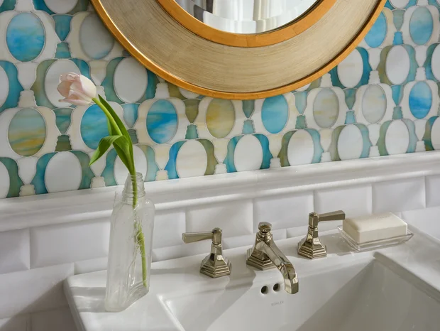 Janus Petite in Aquamarine & Quartz Jewel Glass, courtesy New Ravenna