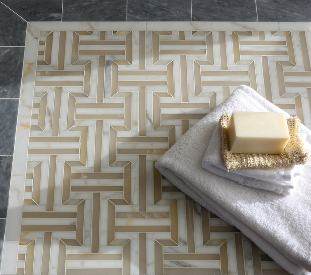 Gaston in Cream Onyx, Calacatta, & Allure, courtesy New Ravenna