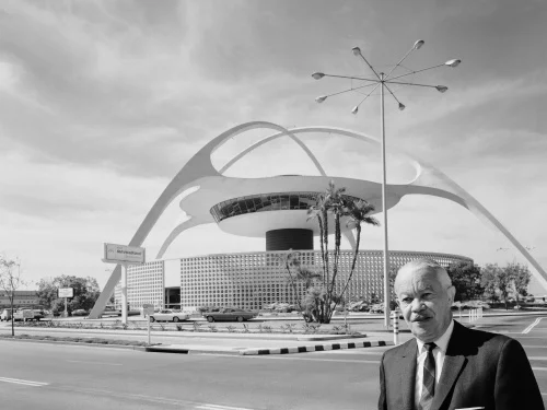 Paul R. Williams at the Los Angeles International Airport; Photo: Julius Shulman Photographic Archive, Research Library, The Getty Research Institute