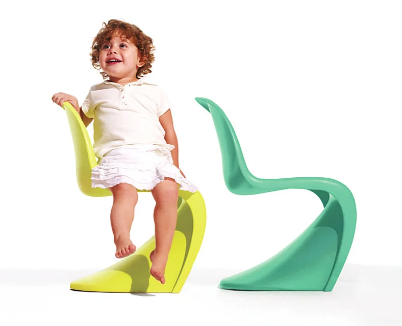 Panton Junior Chair in Limited Edition Colors "Citron" and "Aqua Turquoise", Courtesy Vitra