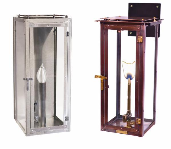 Modernist Flush Mount and Bracket Mount Gas Lanterns, Courtesy Bevolo