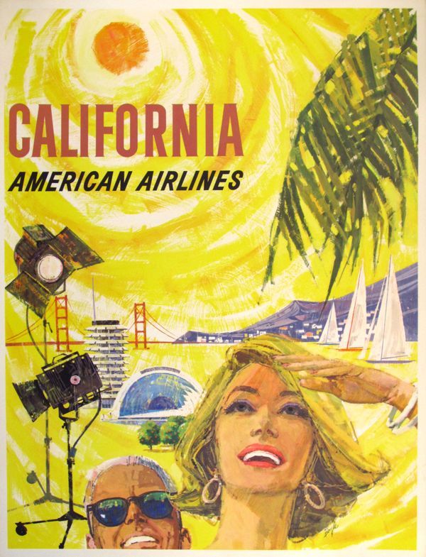 Circa 1965 American Airlines, California Poster by Boyles from Vintage European Posters; Courtesy Period Media