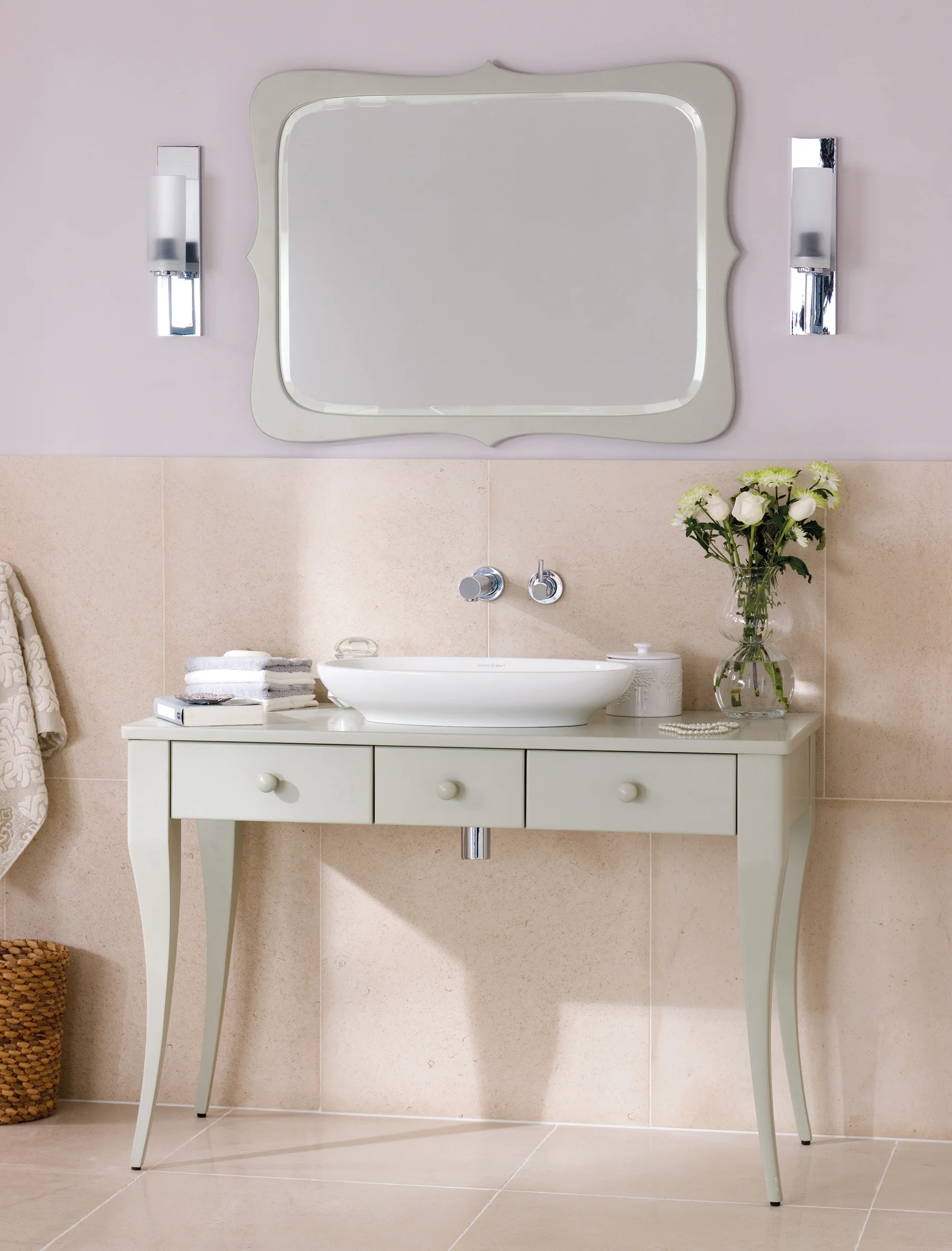 Bosa Vanity & Levanto Mirror from V+A Baths | Photo courtesy V+A Baths