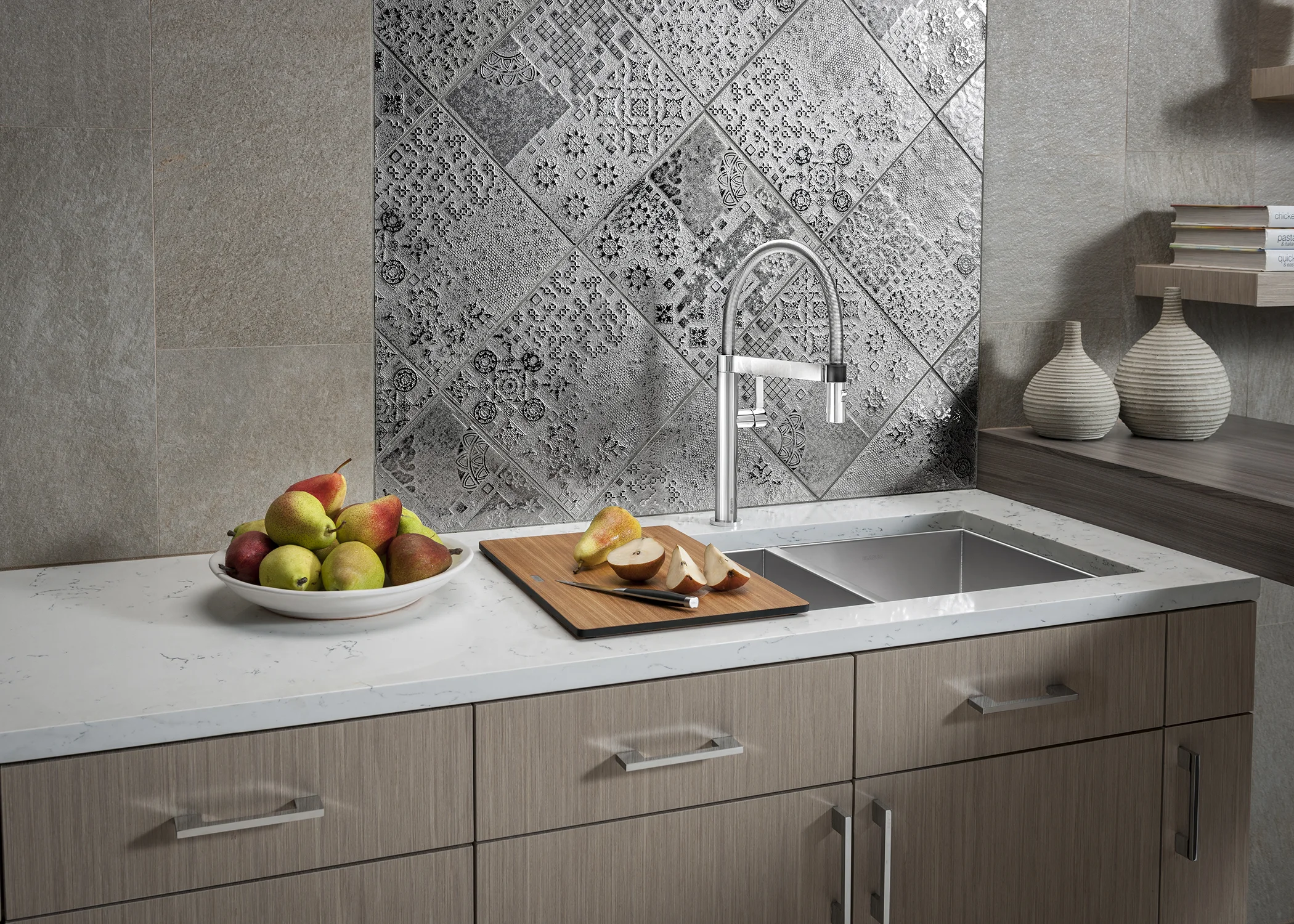 Ash Compound Cutting Board for BLANCO QUARTUS Sink | Photo courtesy BLANCO