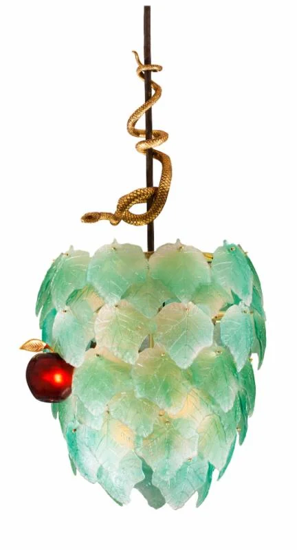 The story of Original Sin as depicted in Martyn Lawrence Bullard's Eden Chandelier for Daum | Photo courtesy Daum