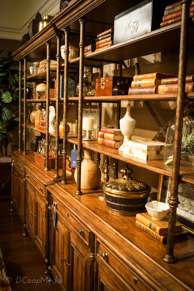 Belgian Cross Huntboard & L'Acrobat Open Air Shelf from Stanley Furniture's European Farmhouse Collection | Photo copyright DCoopMedia