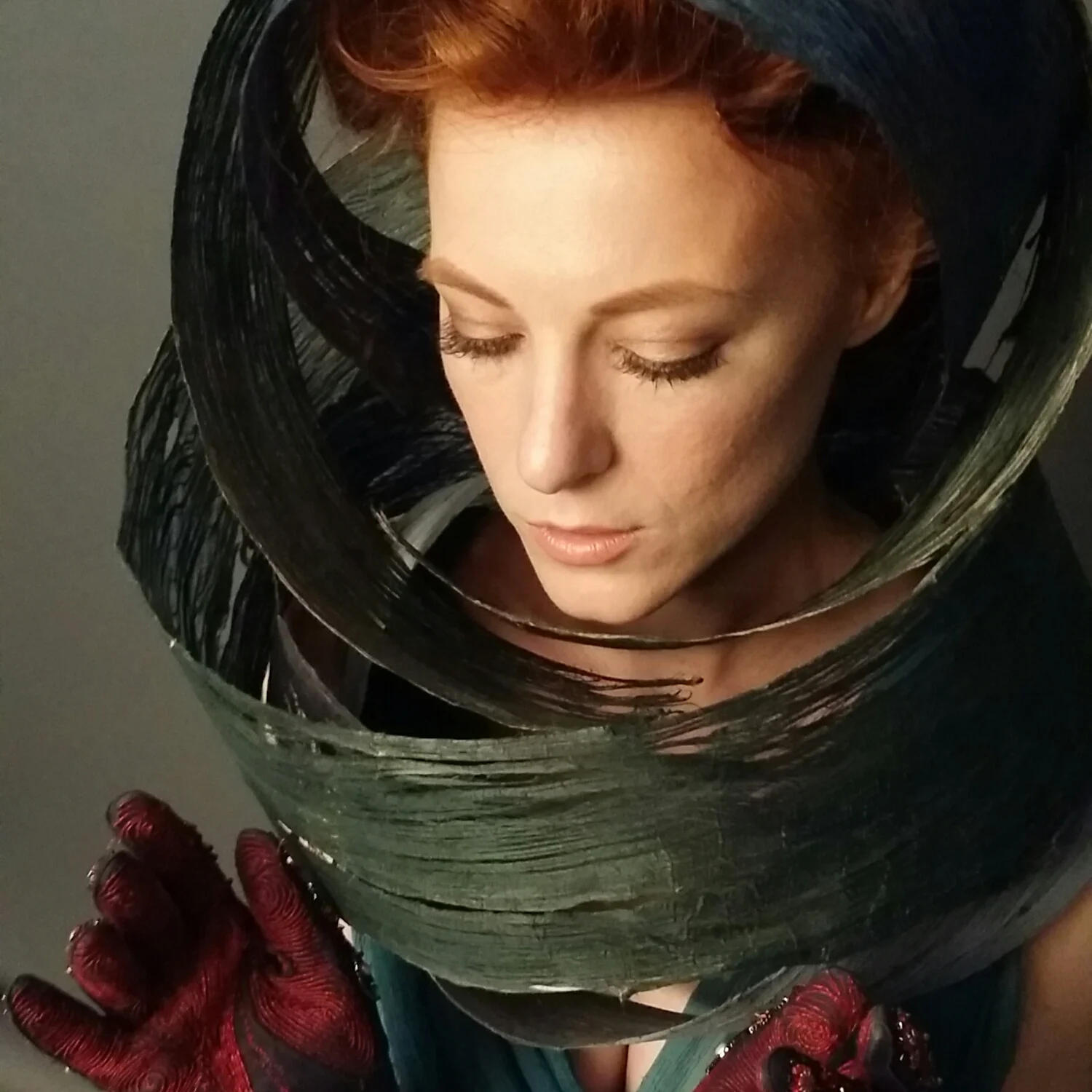 phone only shot of Jessica Dru working my gloves