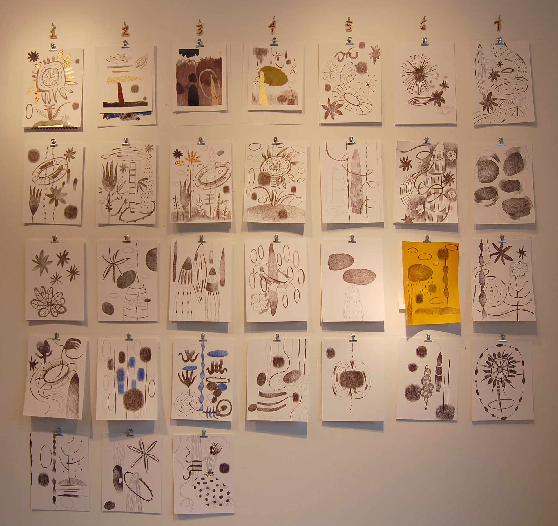 March 2013. 31 days. Ink, watercolor and collage.