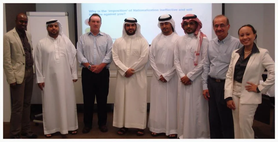 Our Trainer, Ayadh Farouq and Director of New Ideas, Maria Samilin with the delegates who attended the "How to Improve Your National Development Program" workshop.