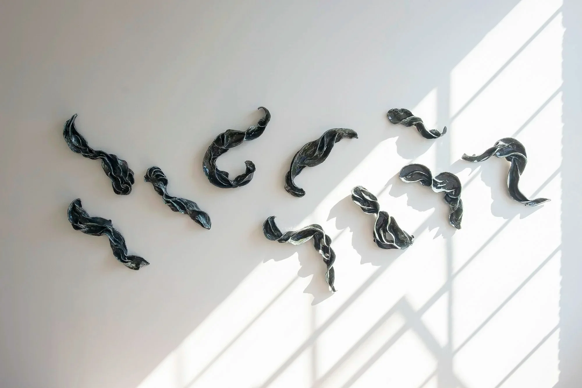Down on the Cooper. 2014.
Stoneware, Colored Slips and Glaze.
36"h x 60"w x 6"d