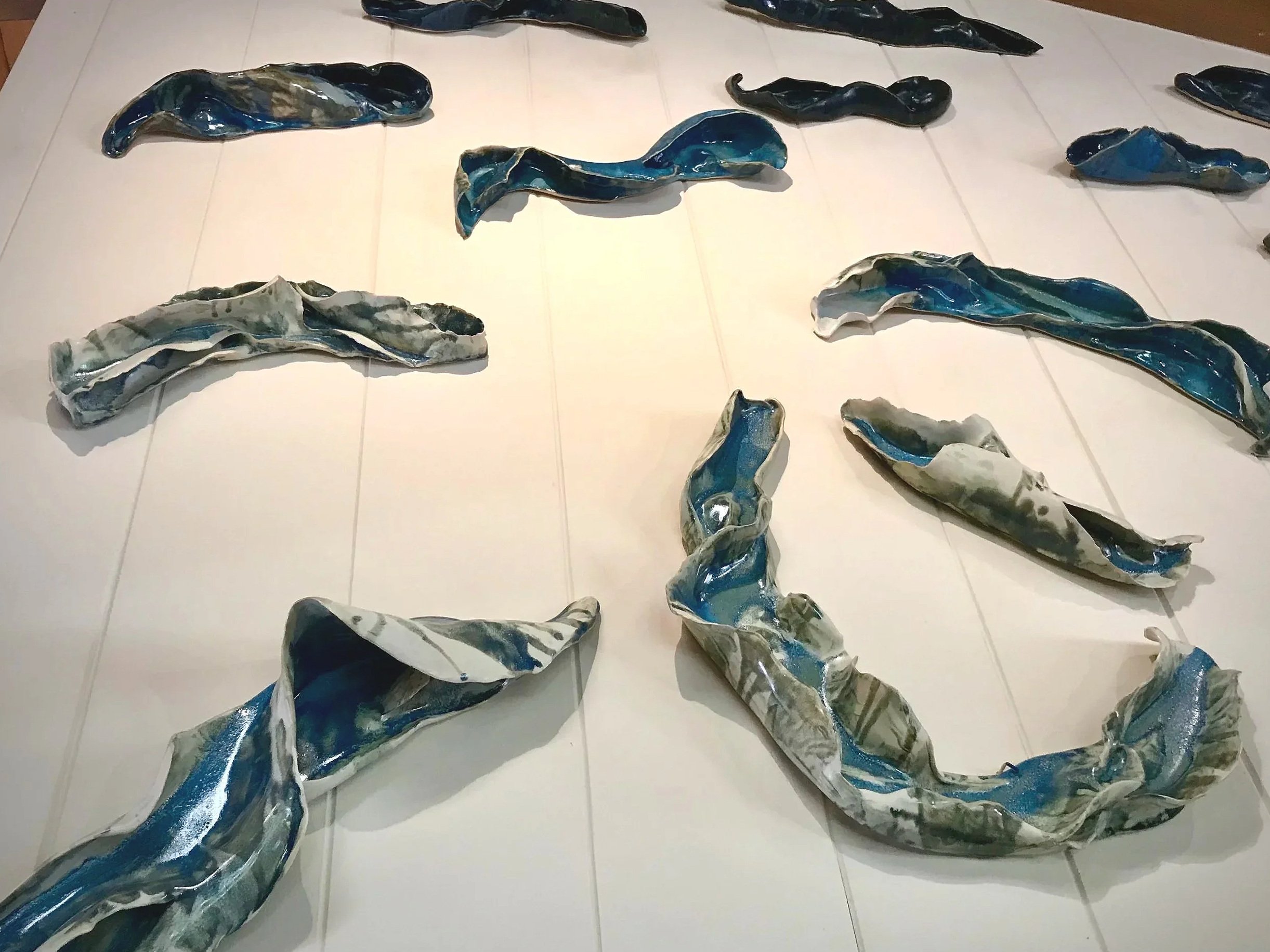 Pacifica. 2021. Detail
Stoneware and Glaze.
7'h x 14'w x 6"d