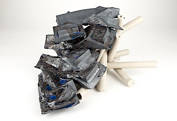 Undercurrent 2025
Black Porcelain, Stoneware, Glaze and Epoxy.
8”H  x 18” W x 13” D