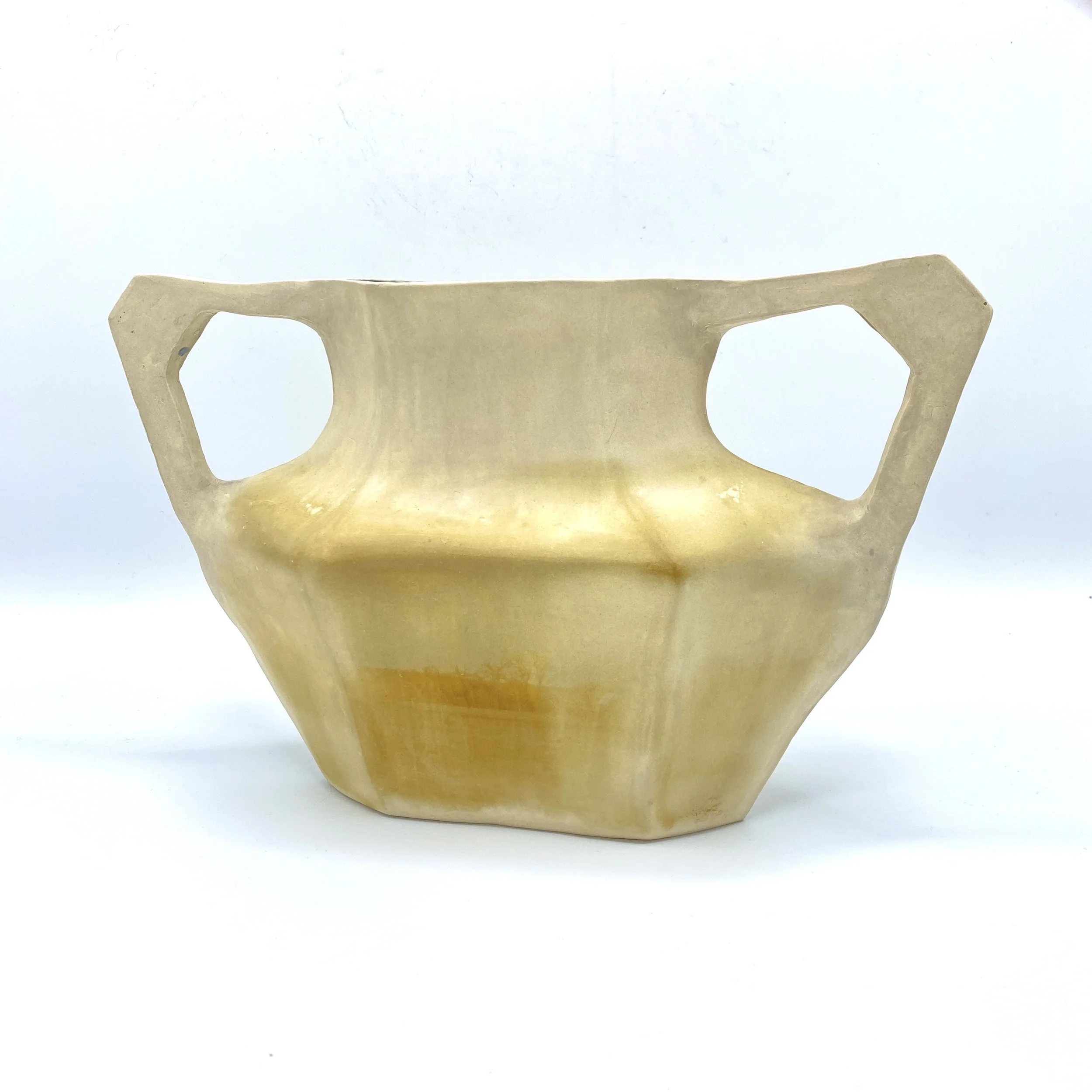 Construction/Deconstruction: Reflections on the World No. 1 
2025
Slip-cast porcelain, cyanotype photographs, glazes, and wax. 
9”h x 12”w x 4”d