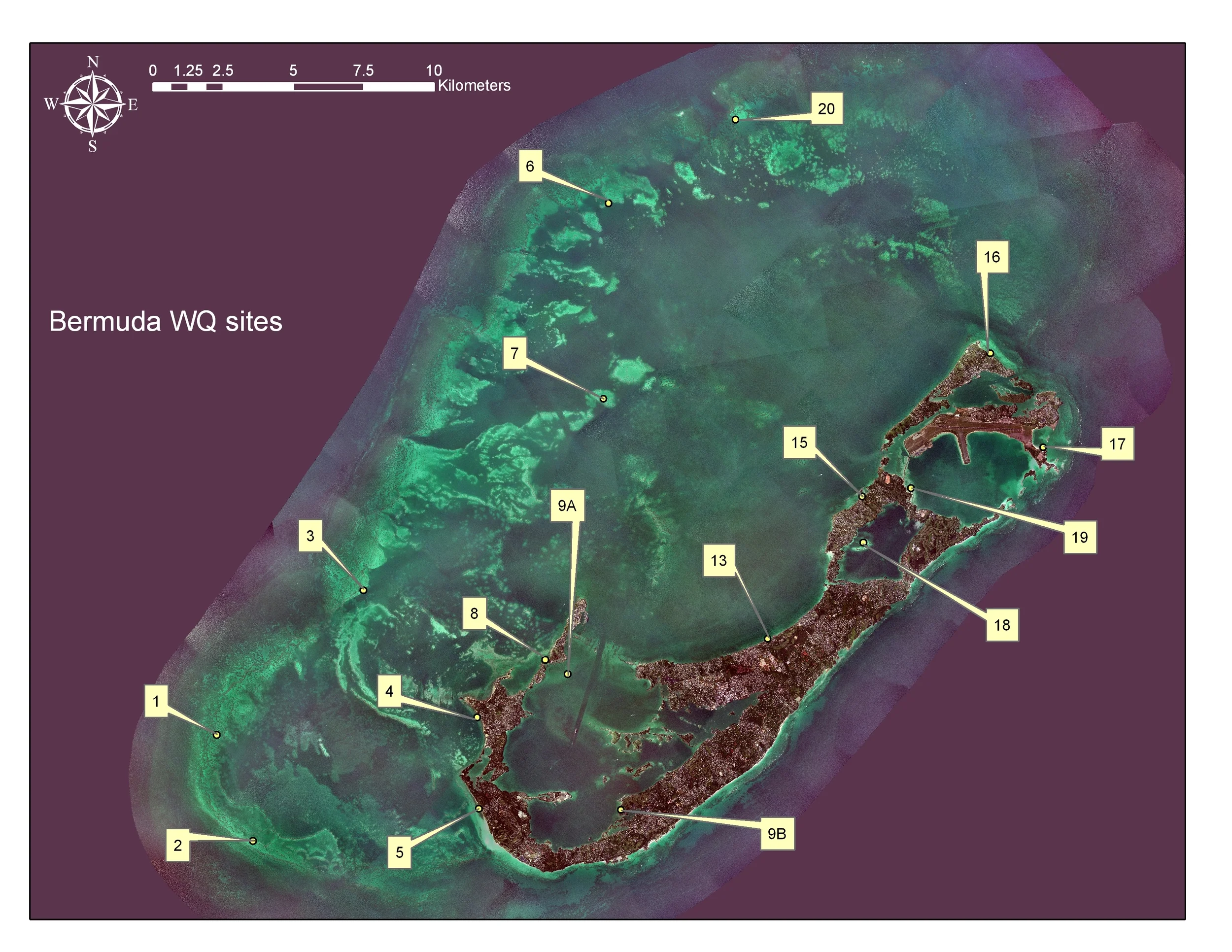 Water quality and seagrass monitoring sites