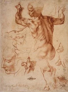 Studies for the Libyan Sibyl by Michelangelo (1510/11)