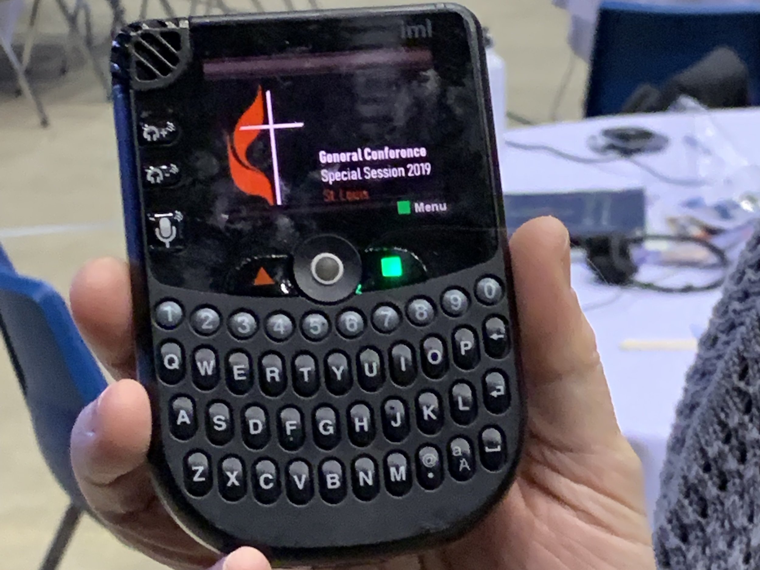 Implement of discernment: a voting device use in the Special Called General Conference of the United Methodist Church in 2019