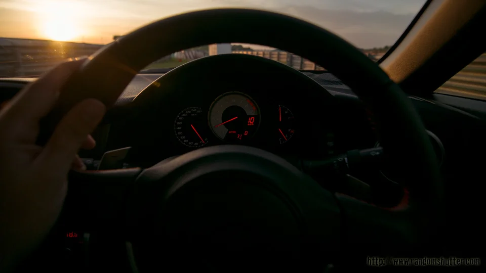 Sun was setting, as we cruised along slowly toward the paddocks using the back roads.
