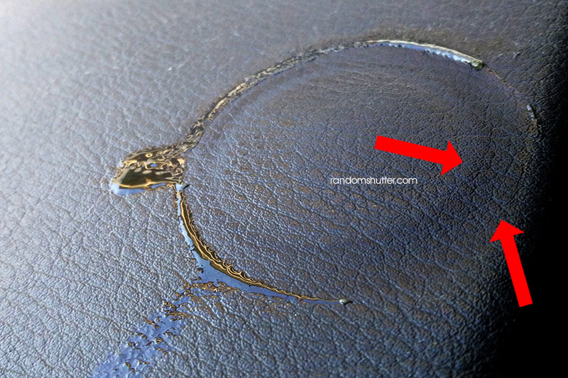 cant really see it, but after few minutes the grooves got lighter, but its still there. Indented. 