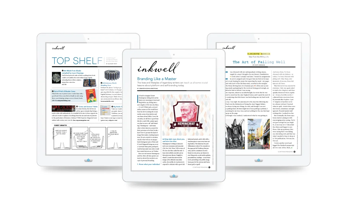 Here are some pages from the Inkwell section of Writer's Digest. 