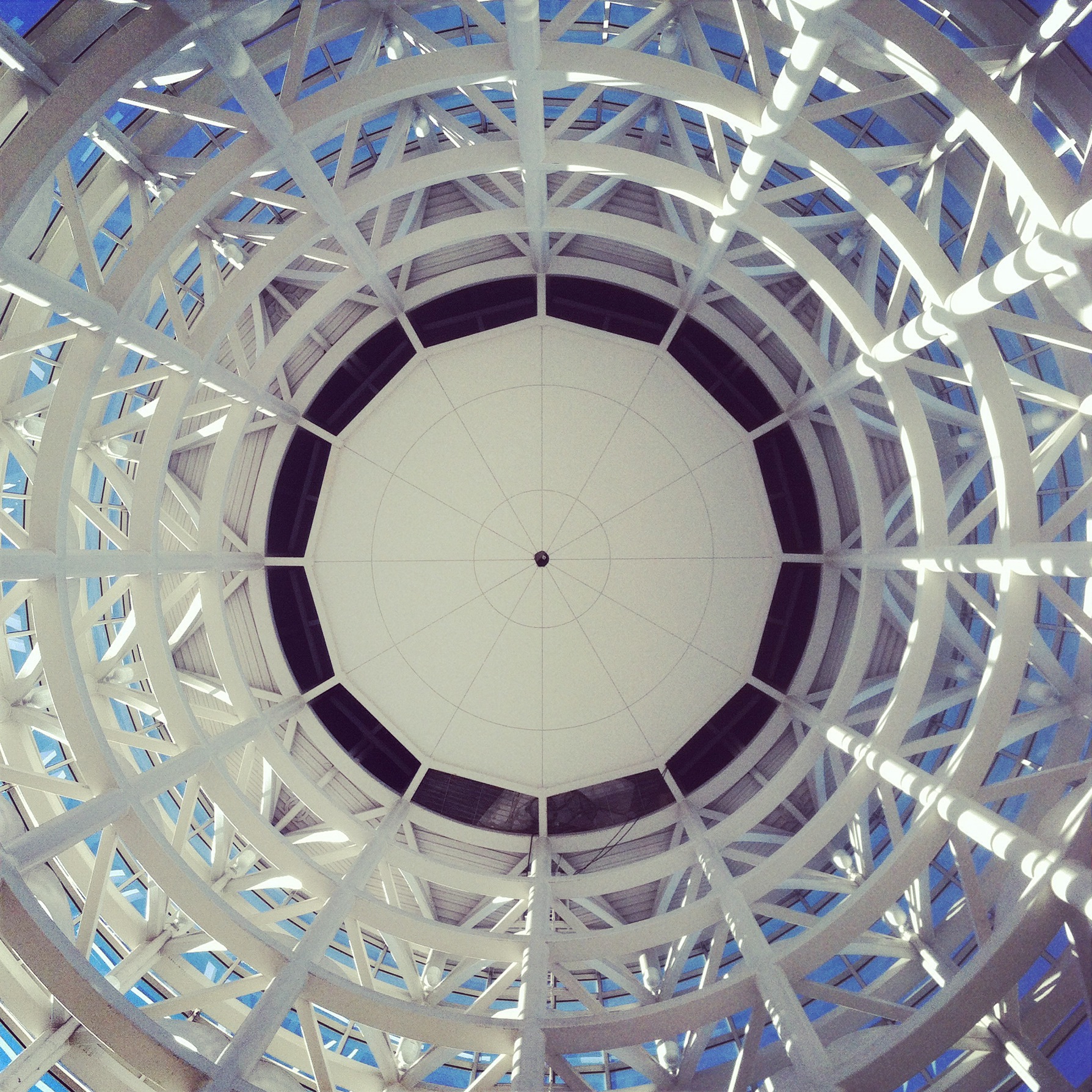This is a direct look up into the cylinder pictured above at the Salt Palace. 