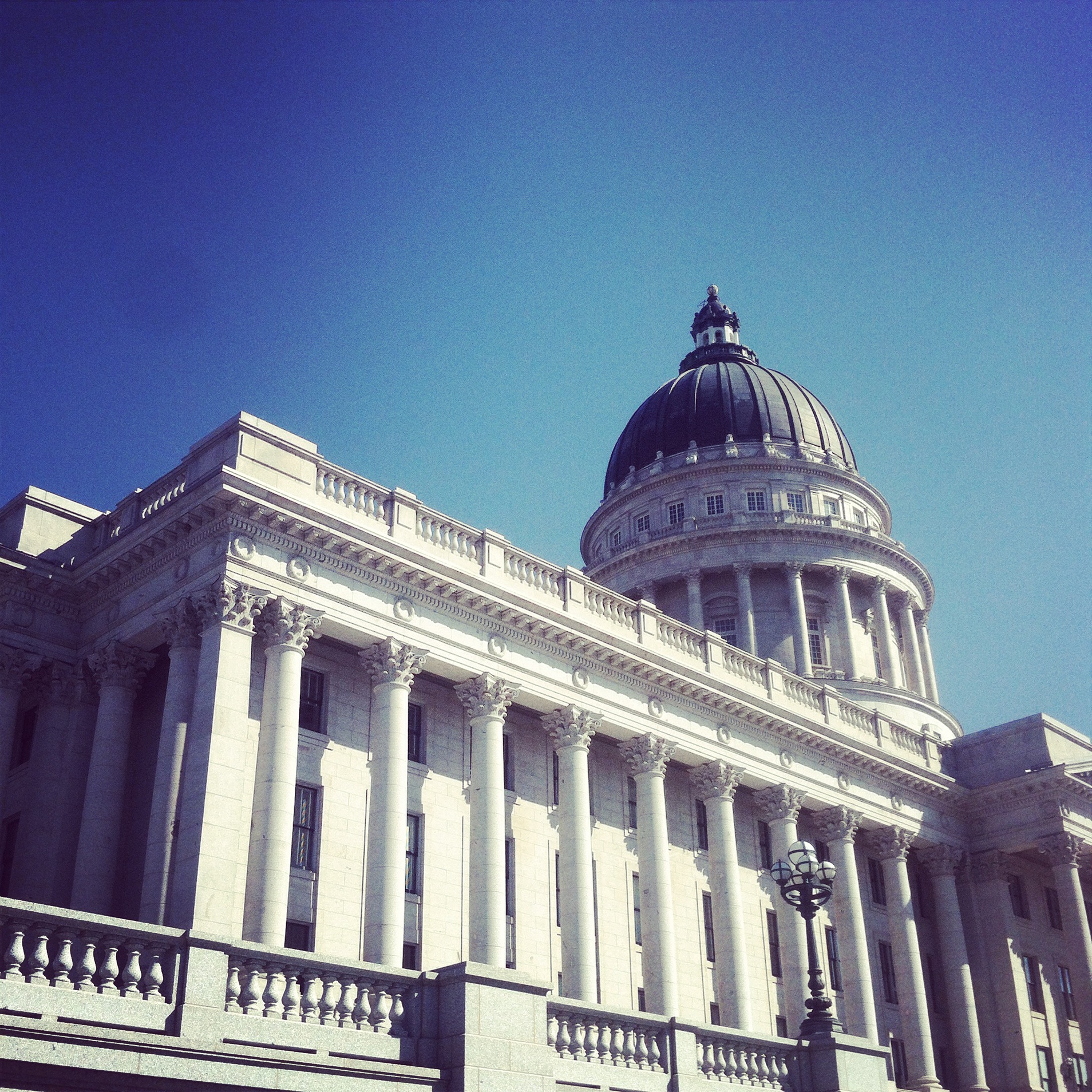 This is a close up of the Sate Capitol Building . It is a long hike up a hill/mountain to see this place if your traveling by foot. Totally worth it, though. 