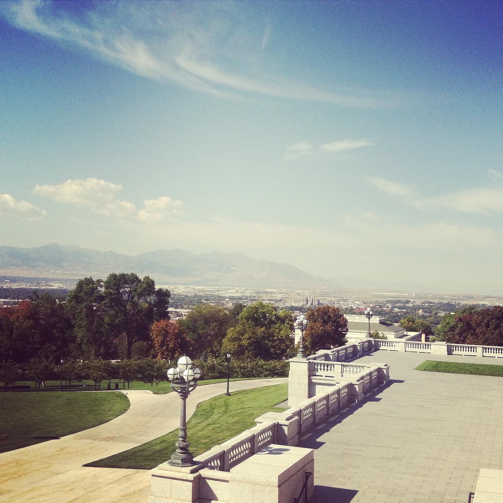 From the Capitol Building, you can see the city of Salt Lake City and the mountains that surround it. Pretty amazing. 