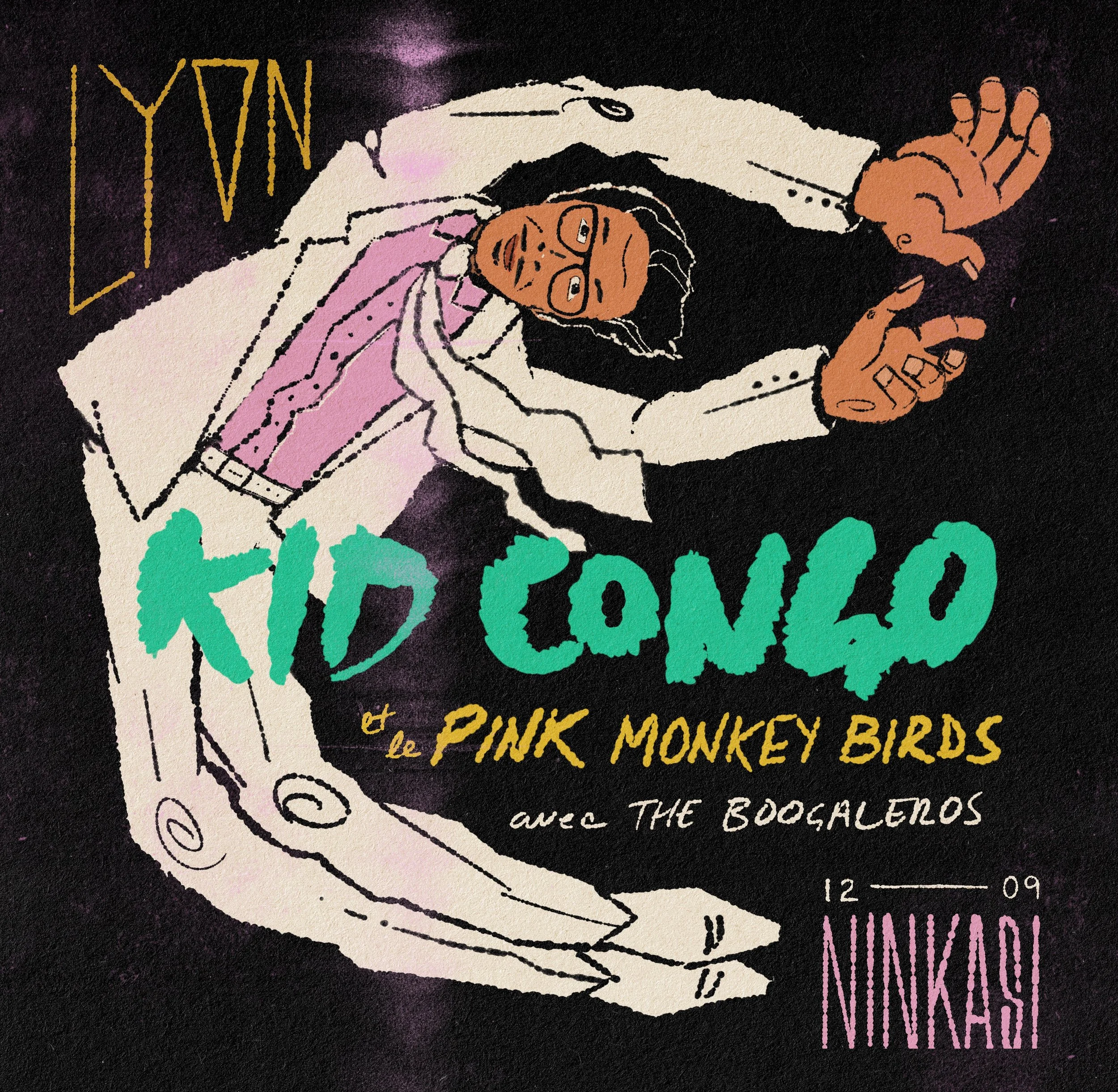 Gig Poster
Client: Kid Congo and The Pink Monkey Birds
Role: Designer, illustrator