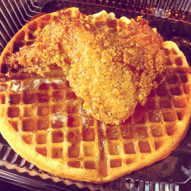 Chicken and waffles from The Coop