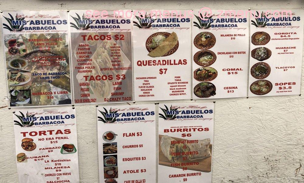 Sample menu