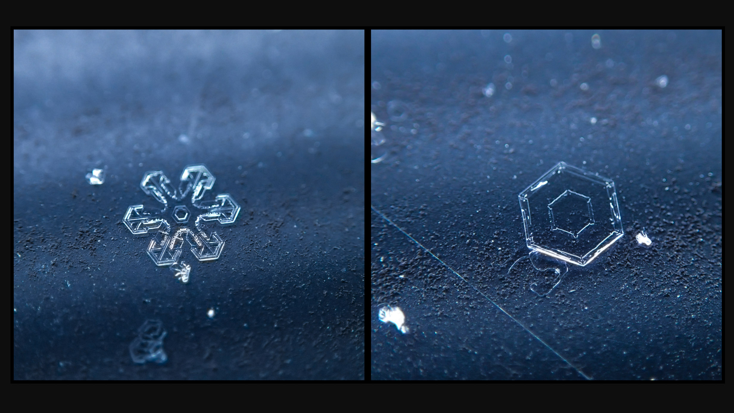 Single snowflakes are incredible at this level. Countless numbers on my car are not as wonderful.
