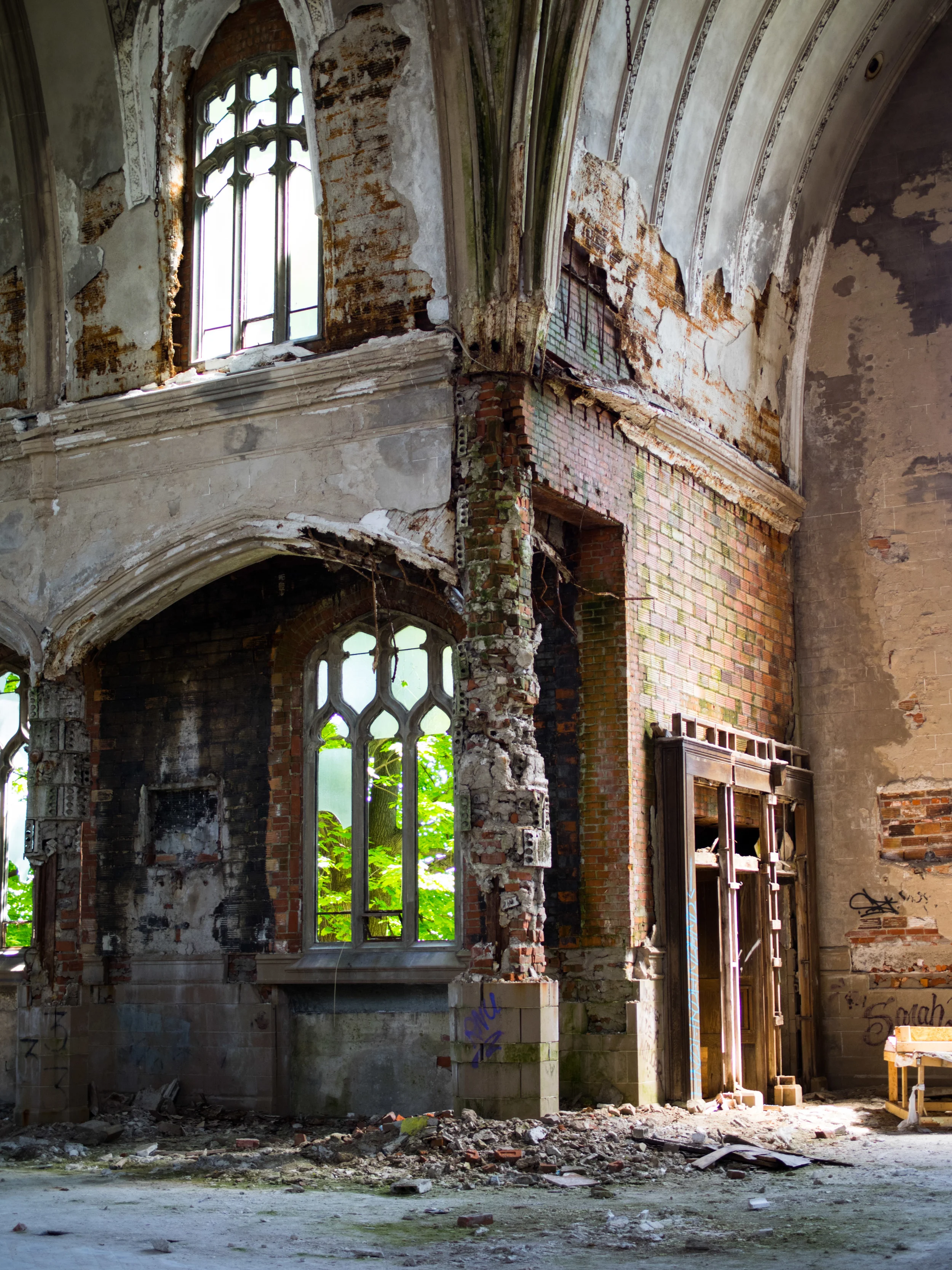 The supporting columns at St. Agnes are crumbling to the point where the building will collapse upon itself leaving only memories of its once great presence.