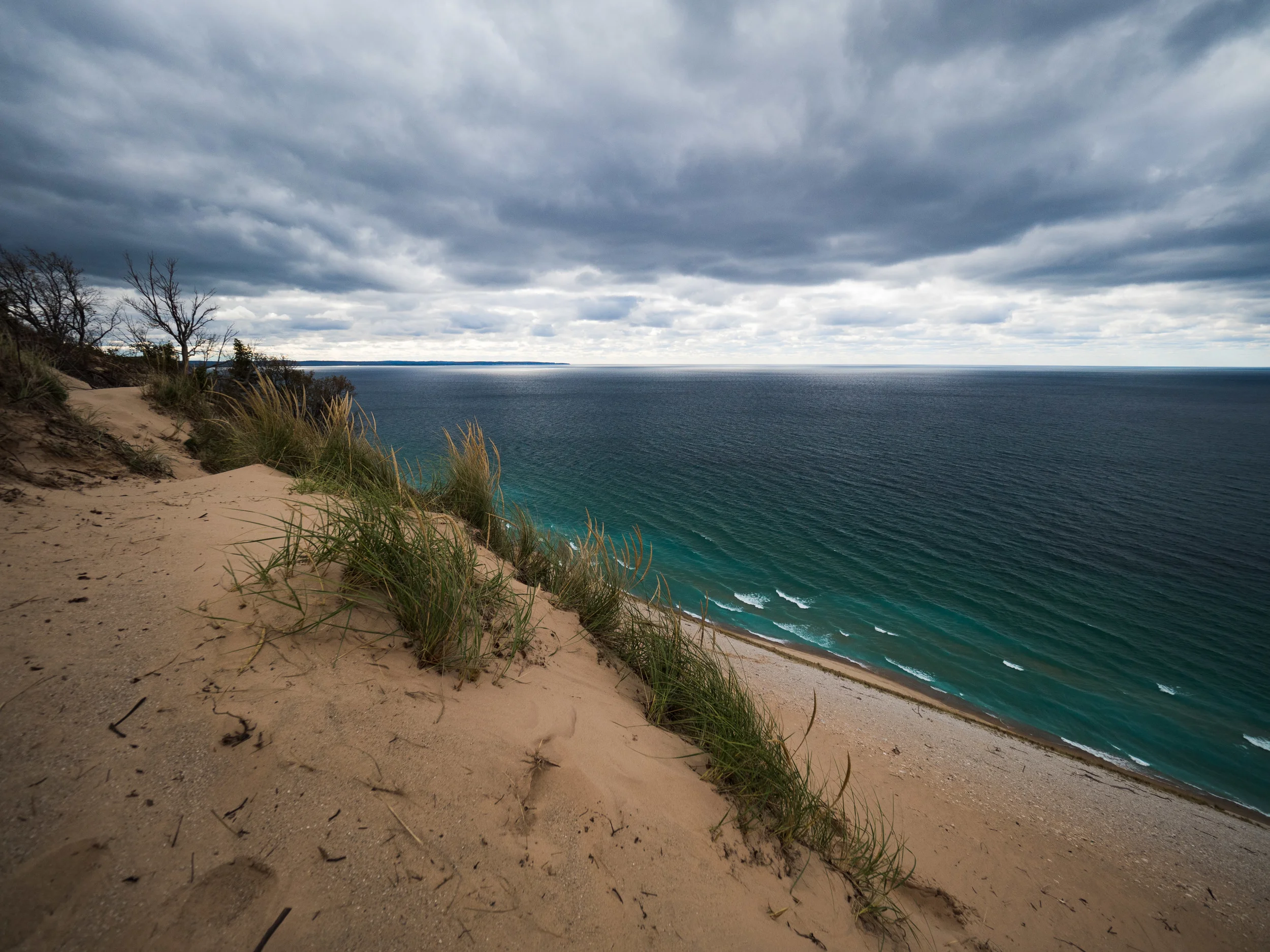 Further into the drive we stopped at Sleeping Bear National Lakeshore to take in the vast view of Lake Michigan and the steep drop to her shores. 