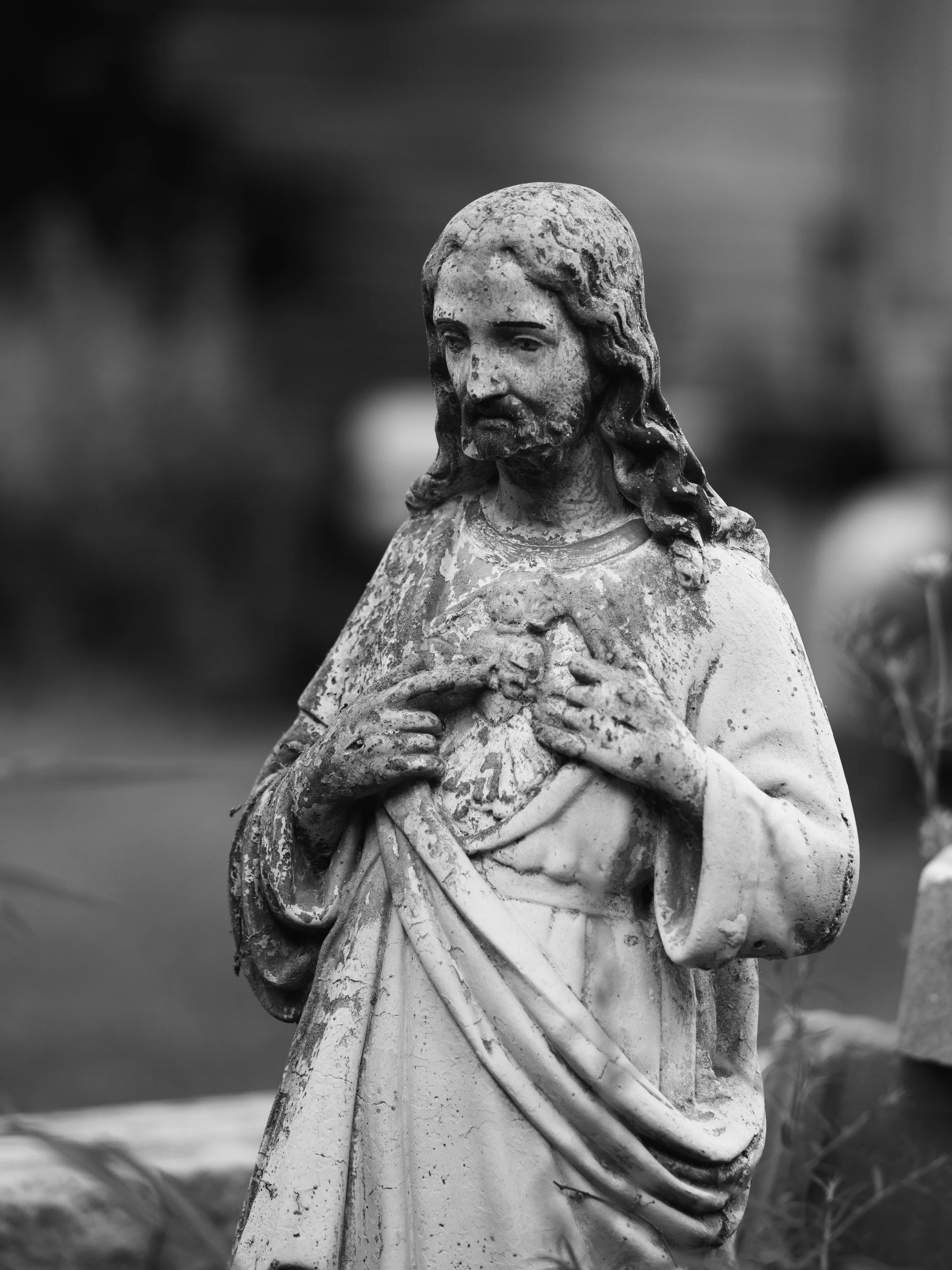 I love shooting cemetery statuary in B&W :)